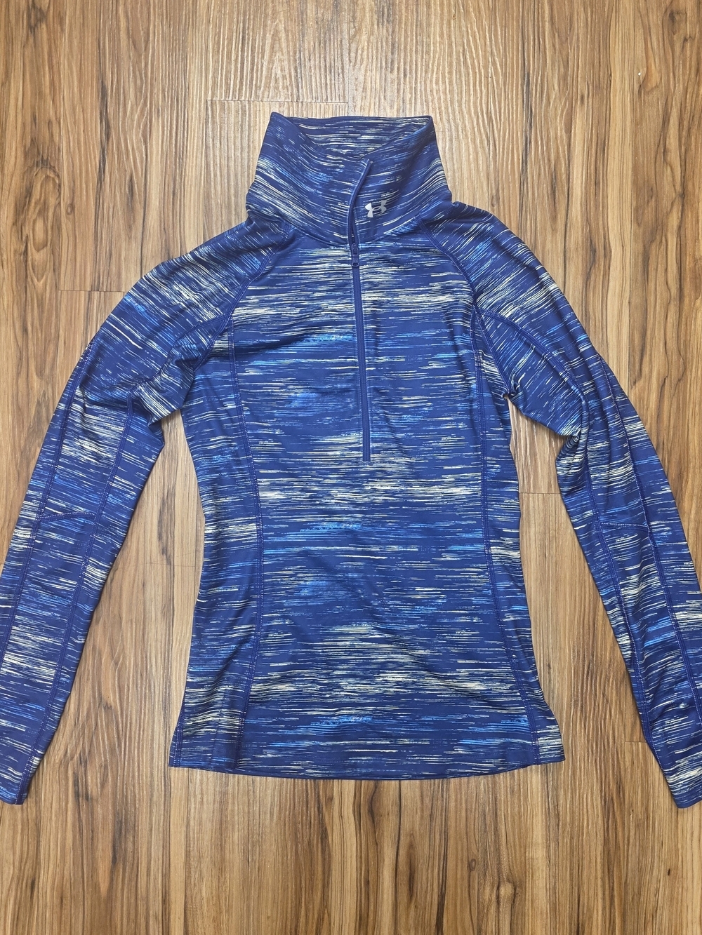 Under Armour ColdGear Blue Space Dye 1/2 Zip Pullover XS